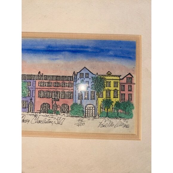 Paul McWilliams Rainbow Row Charleston SC Signed Limited Edition Print Framed 44 - Picture 3 of 5